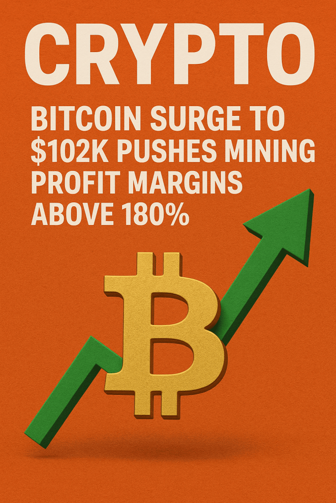 L'impennata del Bitcoin a 102.000 dollari spinge i margini di profitto del mining sopra il 180% - Antminer.