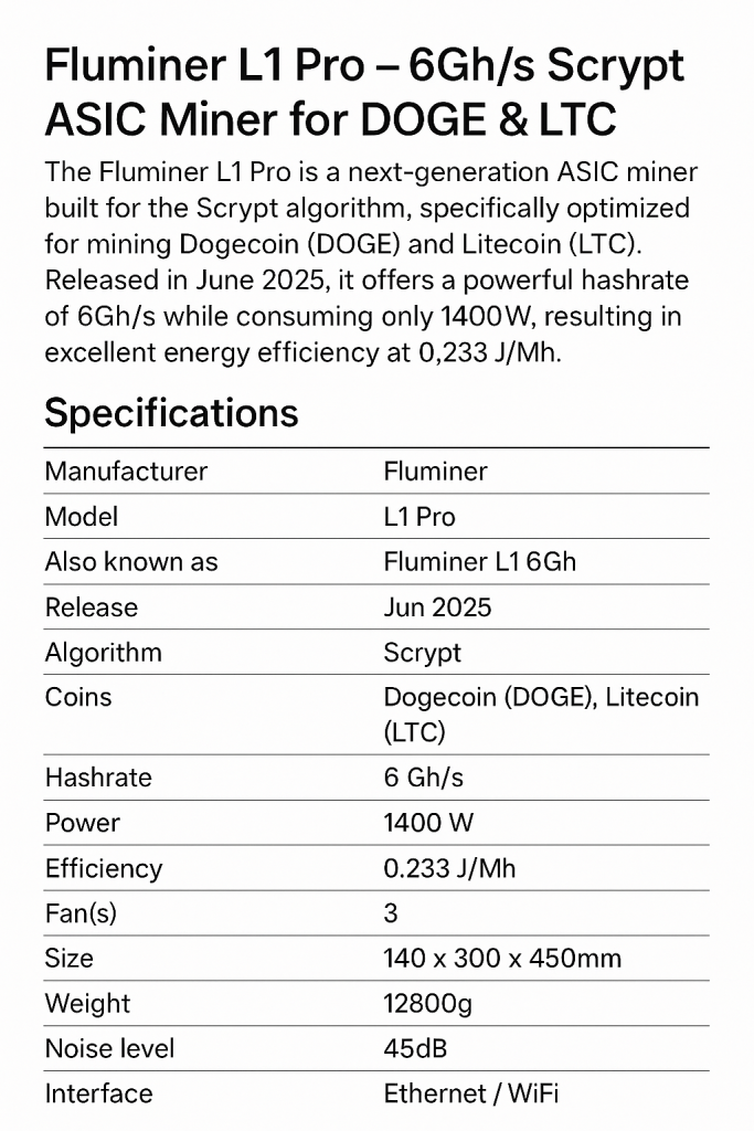 Fluminer L1 Pro