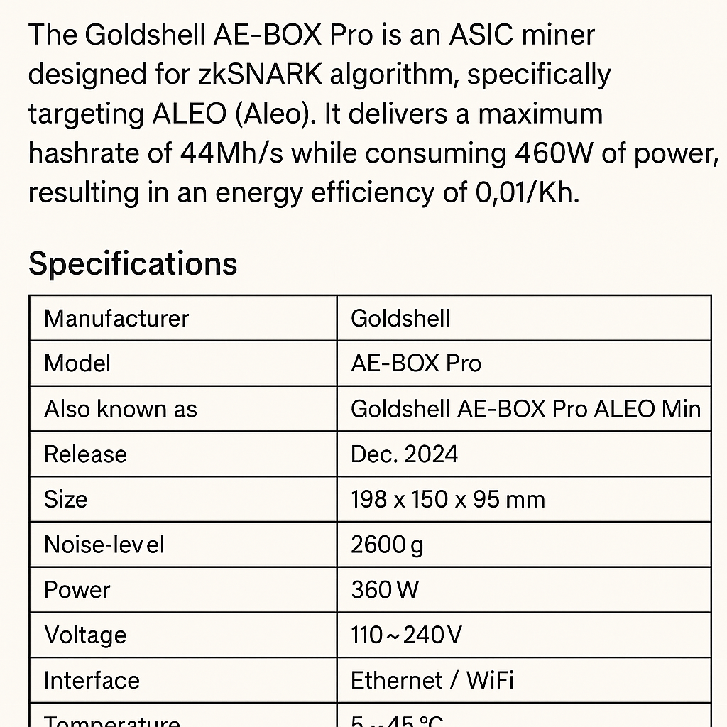 Goldshell AE-BOX Pro